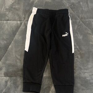 Puma Kids Black and White Joggers
